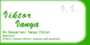 viktor vanya business card